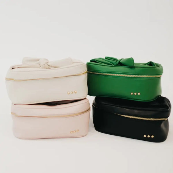 Madelyn Bow Makeup Bag-Multiple Color Options