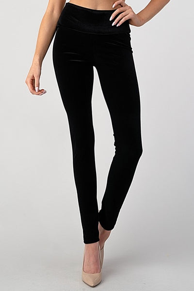 High Waisted Velvet Leggings