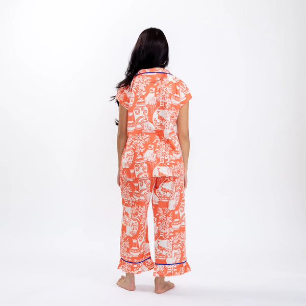 Imperial Treasures Luxe Sateen Capri Pajama Set