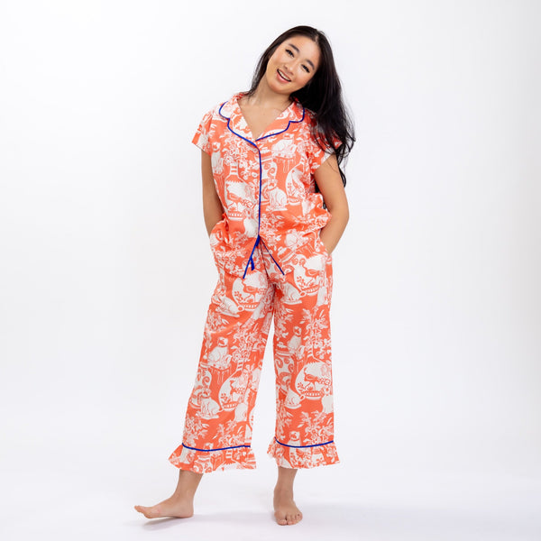 Imperial Treasures Luxe Sateen Capri Pajama Set