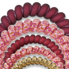 Teleties Spiral Hair Coils | Mixed Pack | Burgundy Bliss Hair Ties