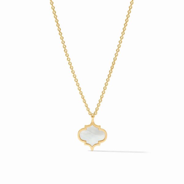 Julie Vos Helene Inlay Delicate Necklace-Mother of Pearl