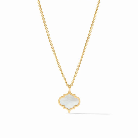 Julie Vos Helene Inlay Delicate Necklace-Mother of Pearl