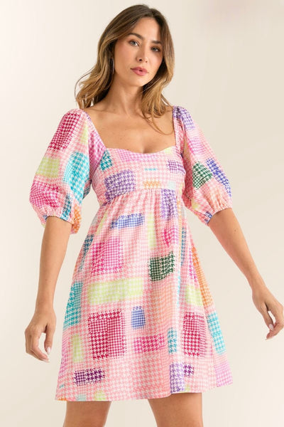 Spring Houndstooth Dress