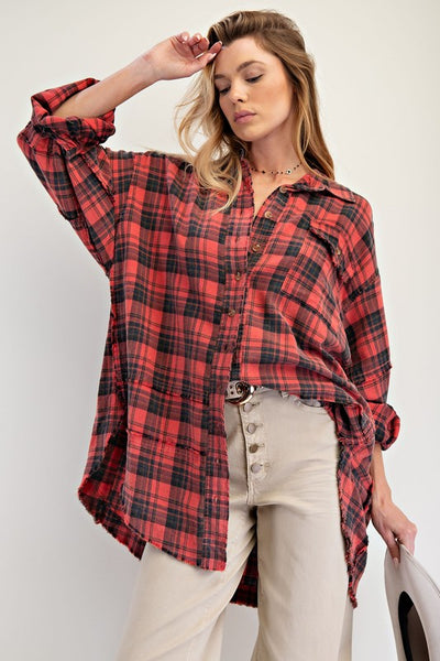 Redfin Plaid Tunic - Many Colors