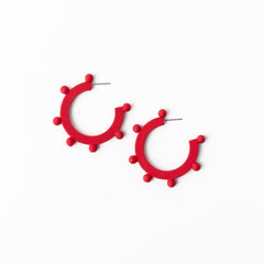 Astrid Earrings-Small, Medium or Large-Red, Navy or Crimson