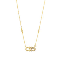 Pave Double U Necklace-Gold or Silver