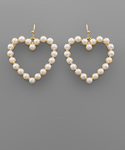 Pearl Heart Earrings