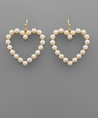 Pearl Heart Earrings