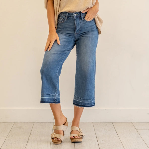 Judy Blue Sloane High Rise Wide Leg Crop Jeans