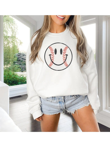 Smiley Baseball or Softball Sweatshirt