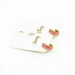 CZ Huggie Hoop Earrings - 2 Colors