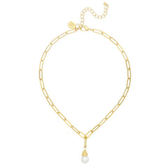 Taryn Freshwater Pearl Paperclip Necklace