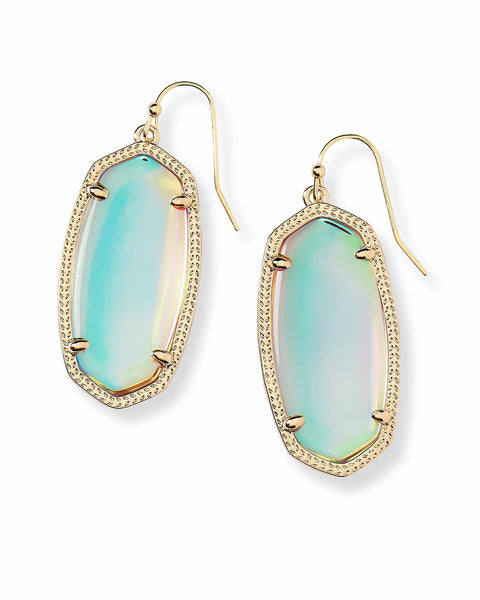 Kendra Scott Elle Gold Drop Earrings in Dichroic Glass