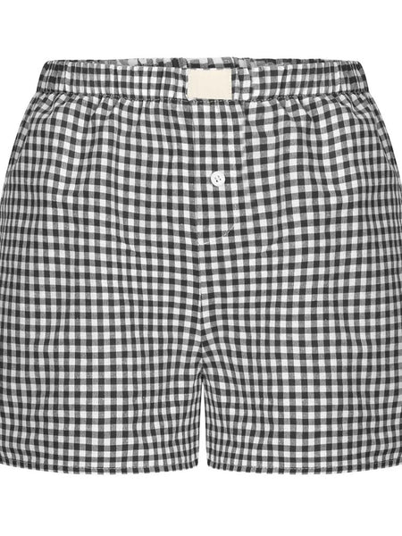 Gingham Pull-On Boxer Shorts-Multiple Colors