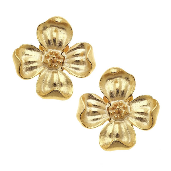 Wyatt Dogwood Flower Stud Earrings