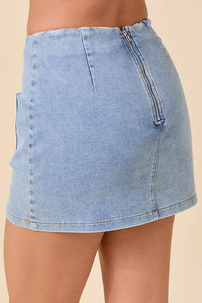 Mini Bow Denim Skort