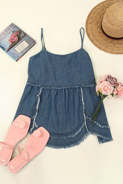 Indigo Babydoll Top