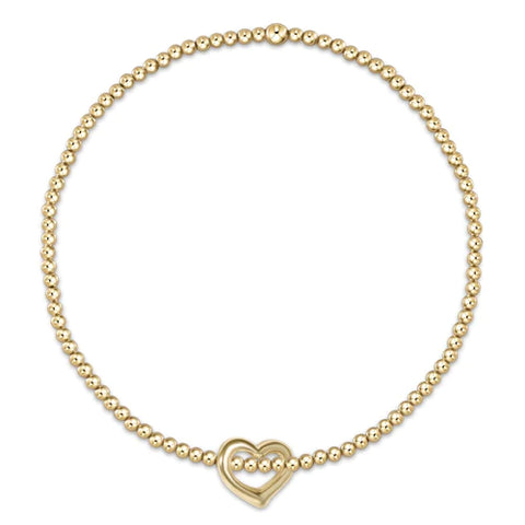 enewton classic gold 2.5mm bead bracelet - love gold charm-regular or extends