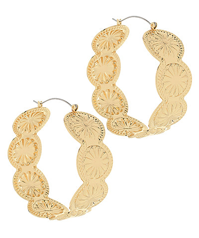 Western Concho Earrings- Gold or Silver