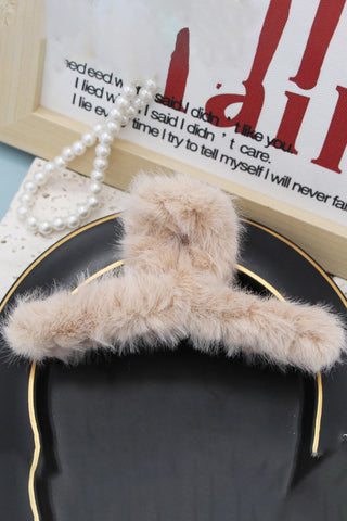 Angora Faux Fur Hair Clips - 6 Colors