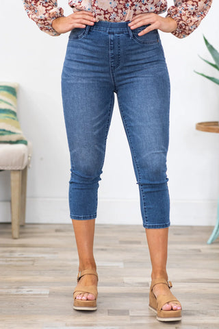 Judy Blue High Waist Cool Denim Pull On Capri