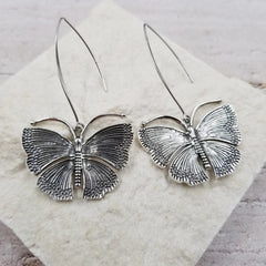 Vintage Silver Butterfly Earrings