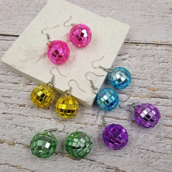 Disco Ball Earrings-Multiple Colors