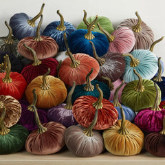 Velvet Pumpkins - Multicolors and Two Sizes