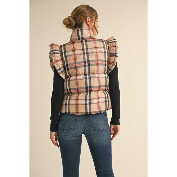 English Plaid Bow Vest