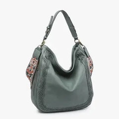 Aris Whipstitch Hobo/Crossbody w/ Guitar Strap-3 Colors