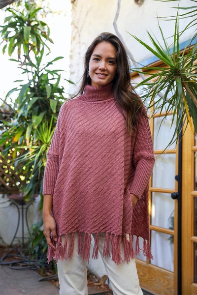 Roll Neck Poncho Sweater