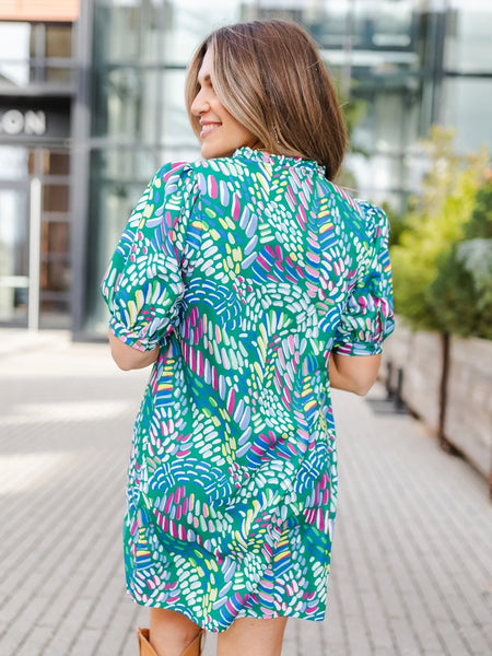 Maggie Dress-Mosaic Meadows Multi