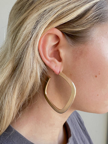 Sheila Fajl Elisa Square Hoop Earrings In Champagne Plated