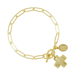 Whitley Cross Paperclip Bracelet