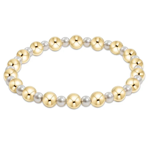 Enewton Classic Grateful Pattern 6mm Bead Bracelet - Pearl