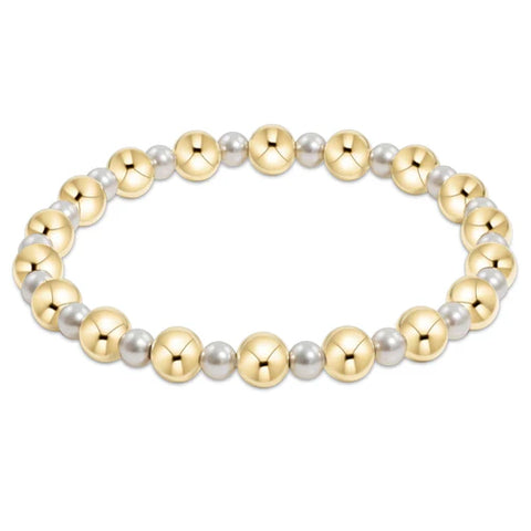 enewton Signature Cross Small Pearl Pattern 3MM Bead Bracelet - Gold