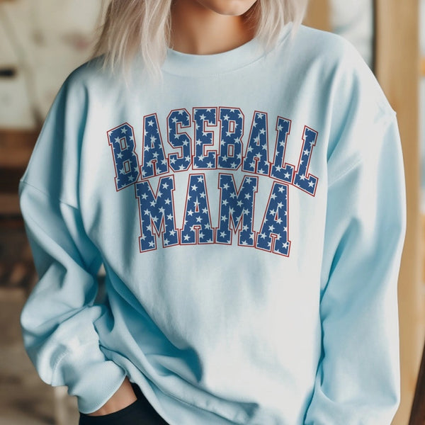 Baseball Mama Star Sweatshirt Retro Graphic Sweatshirt