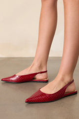 Assert Red Pointed-Toe Slingback Flats