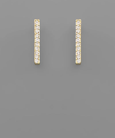 Rhinestone Bar Earrings