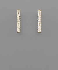 Rhinestone Bar Earrings