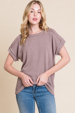 In the Groove Ribbed Tee - 2 Colors