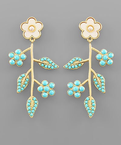 Floral Stem Earrings-2 Colors