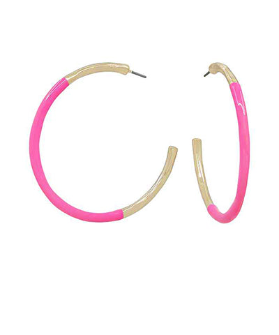 Hot Pink Half Color Coated Hoops