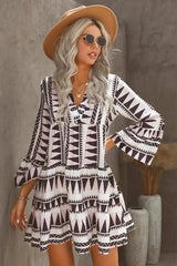 Aztec Ruffle Dress