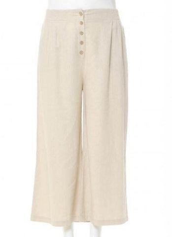 Seaside Khaki Linen Pants-Curvy