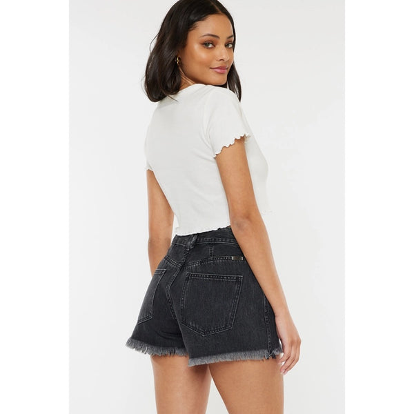 Bobbie Denim Shorts-Dark Grey