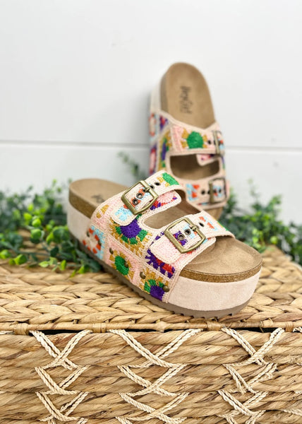 Hey Girl by Corky's Wannabe Multi Crochet Flatform Sandals