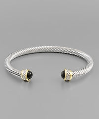 Little Bird Black Stone Cable Bracelet