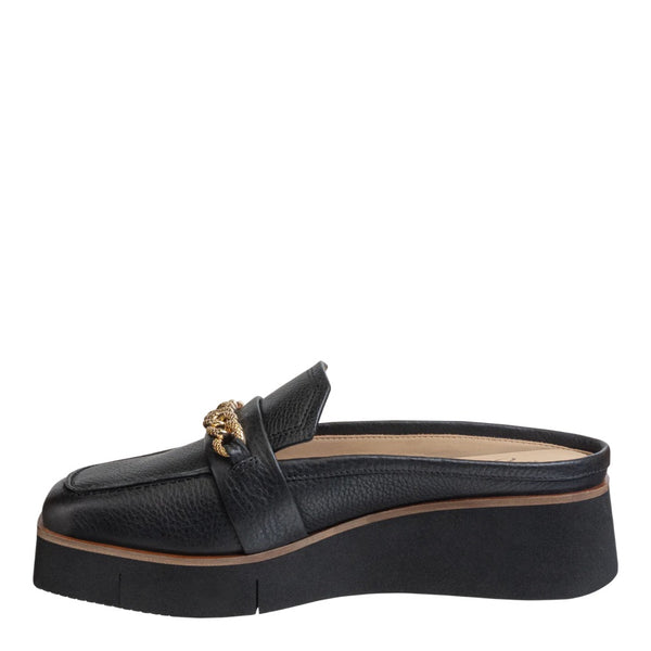 NAKED FEET ELECT IN BLACK PLATFORM MULES